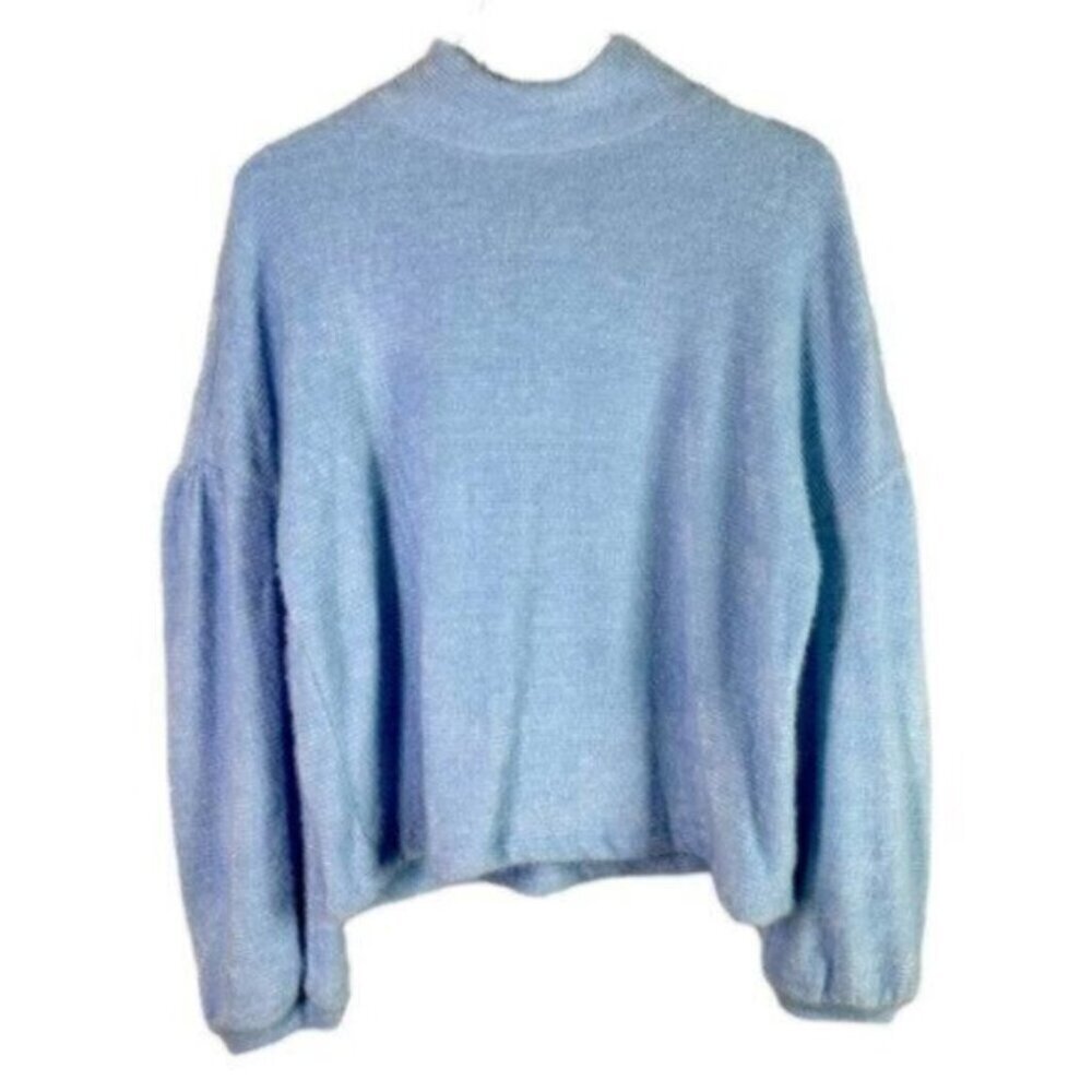 Sanctuary | NWT Light Blue Fluffy Balloon Sleeve Soft Sweater Size Large